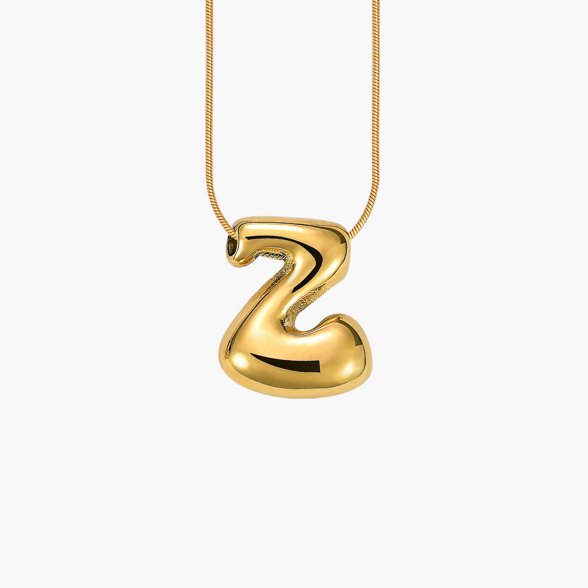 Collier initial lettre bulle éclat doré