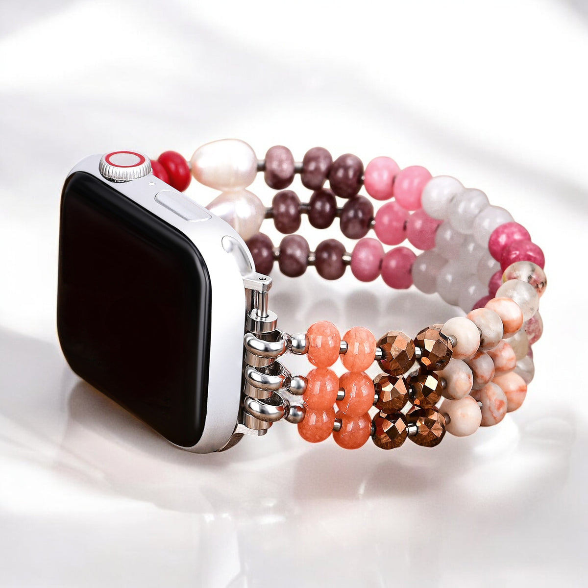 Ruby Blush Stone Stretch Apple Watch Armband