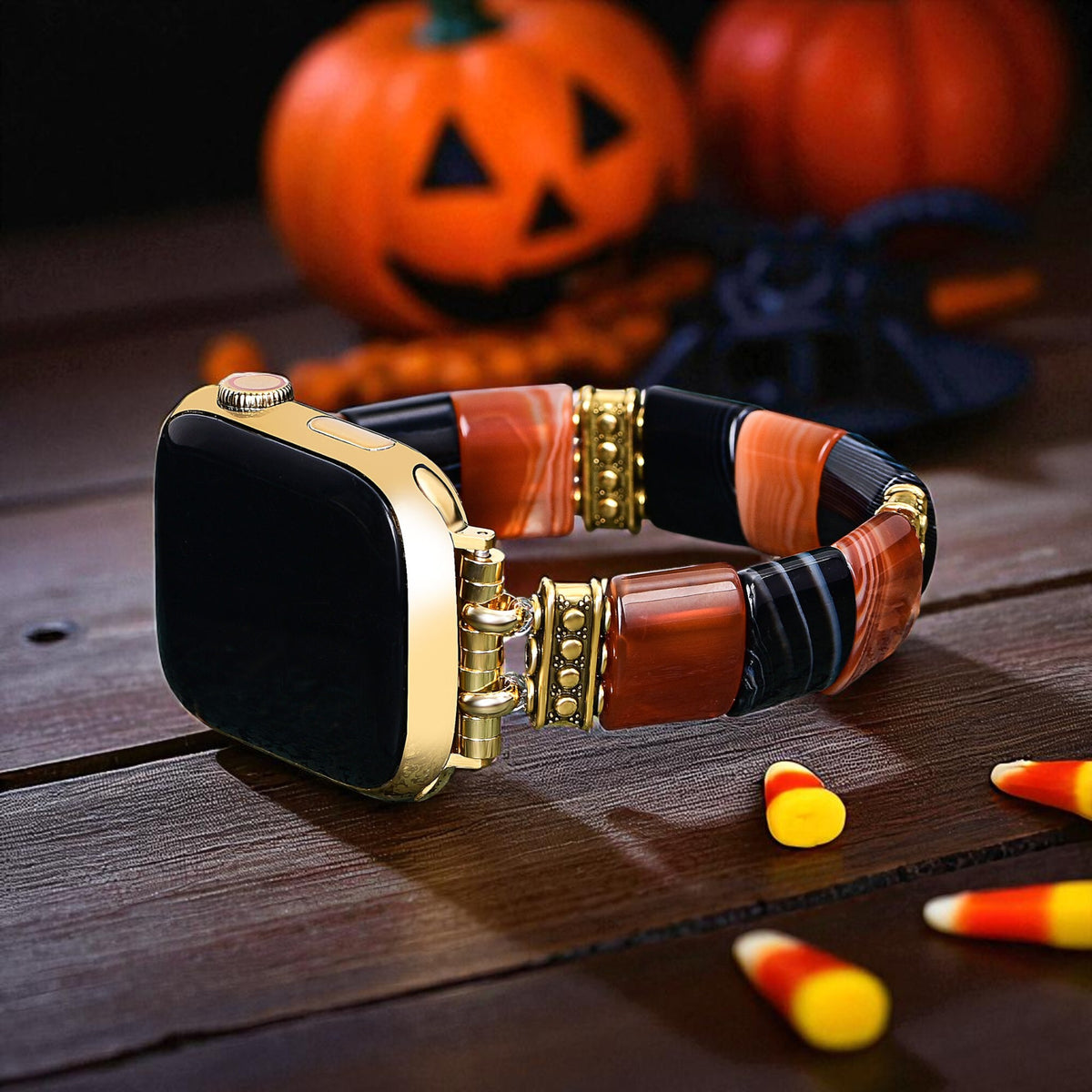 Haunted Stripes Halloween Apple Watch Armband