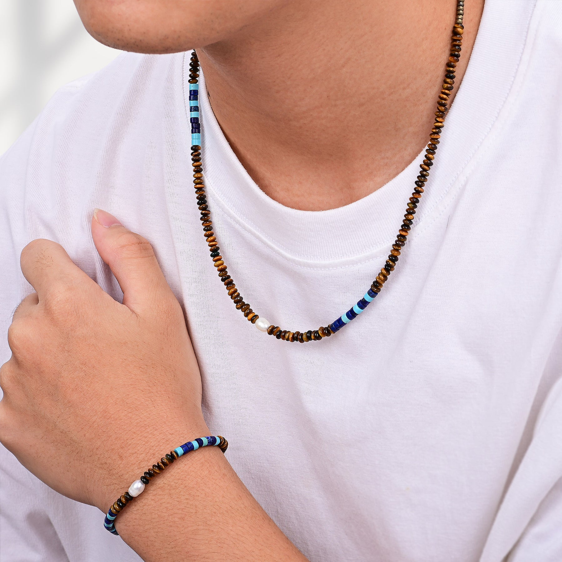 Herren Kobalt Erde Armband