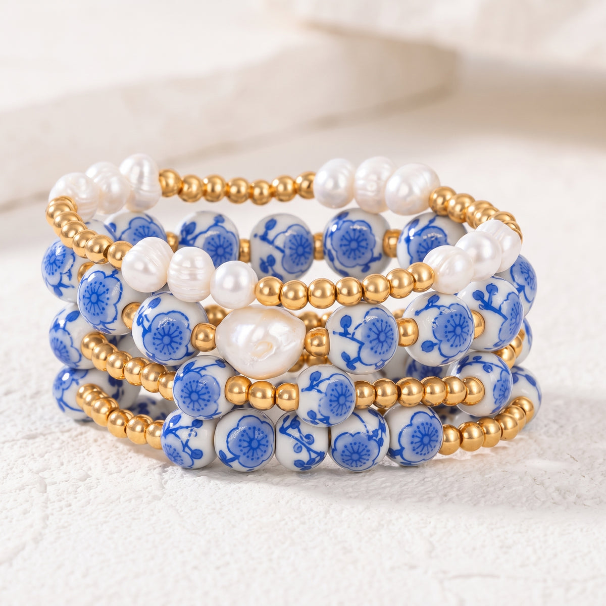 Porcelain Garden Blue Blossom Armbandset