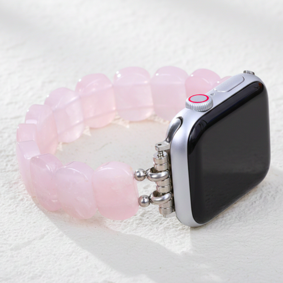 Bracelet extensible en quartz rose doux pour Apple Watch