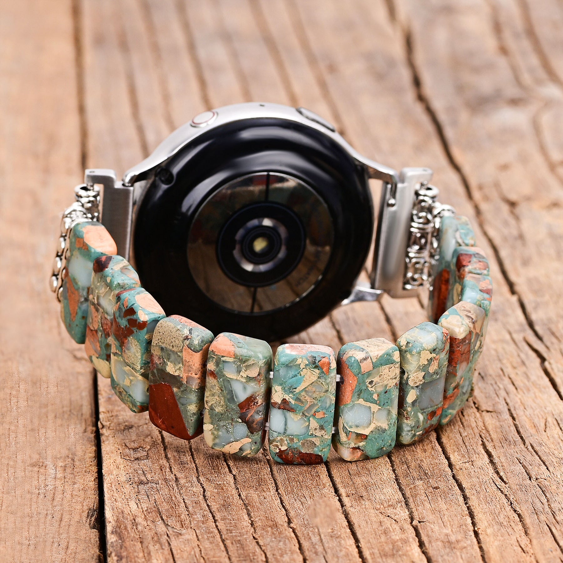 Bracelet extensible en jaspe tibétain Earth pour Apple Watch