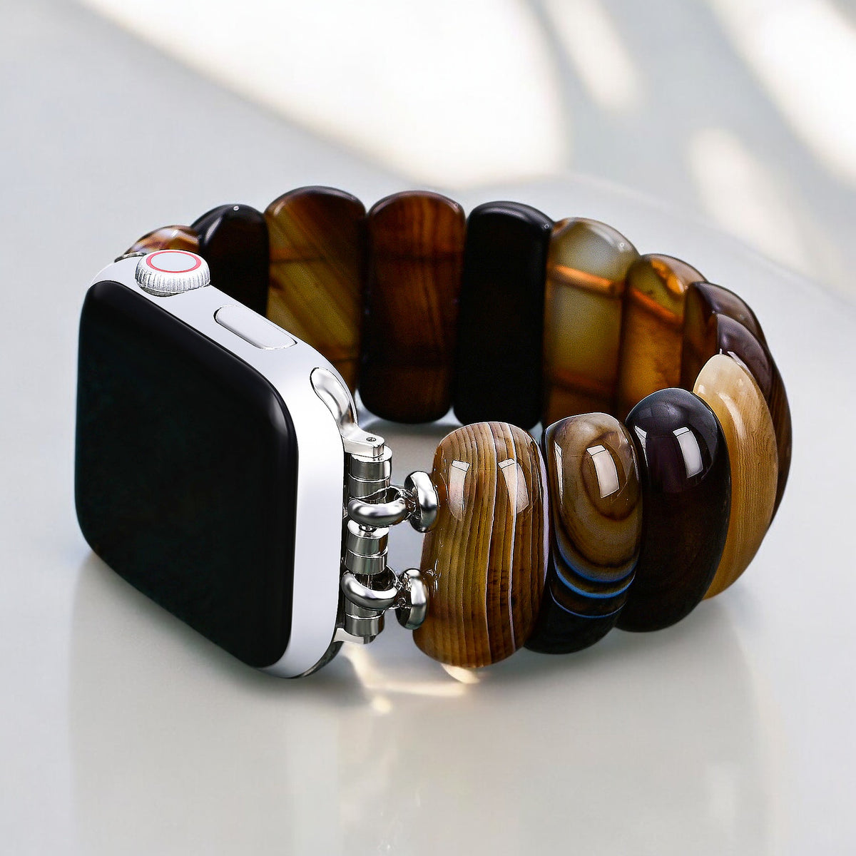 Bracelet extensible en agate Earthly Ember pour Apple Watch