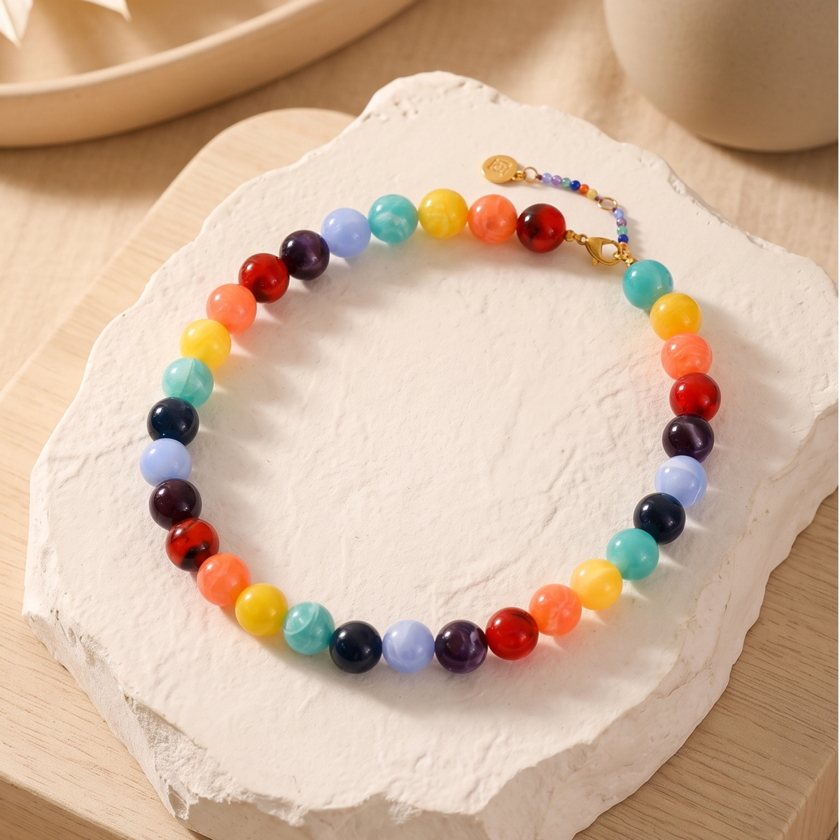 Chunky Regenbogen Perlenkette
