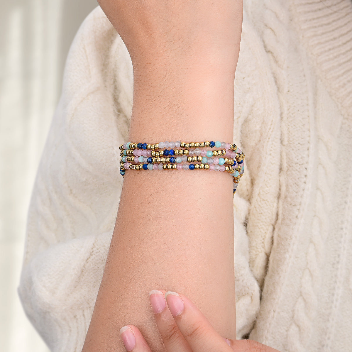 Juwel Lapis Amazonit Armband Set