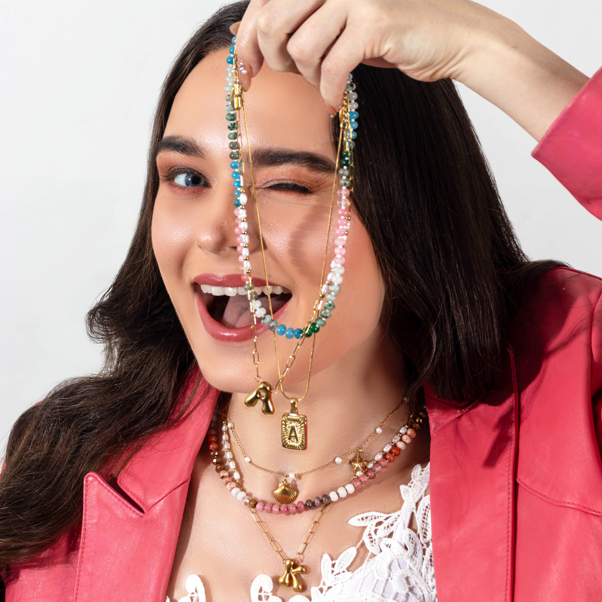 Pastelltraum Stein Halskette