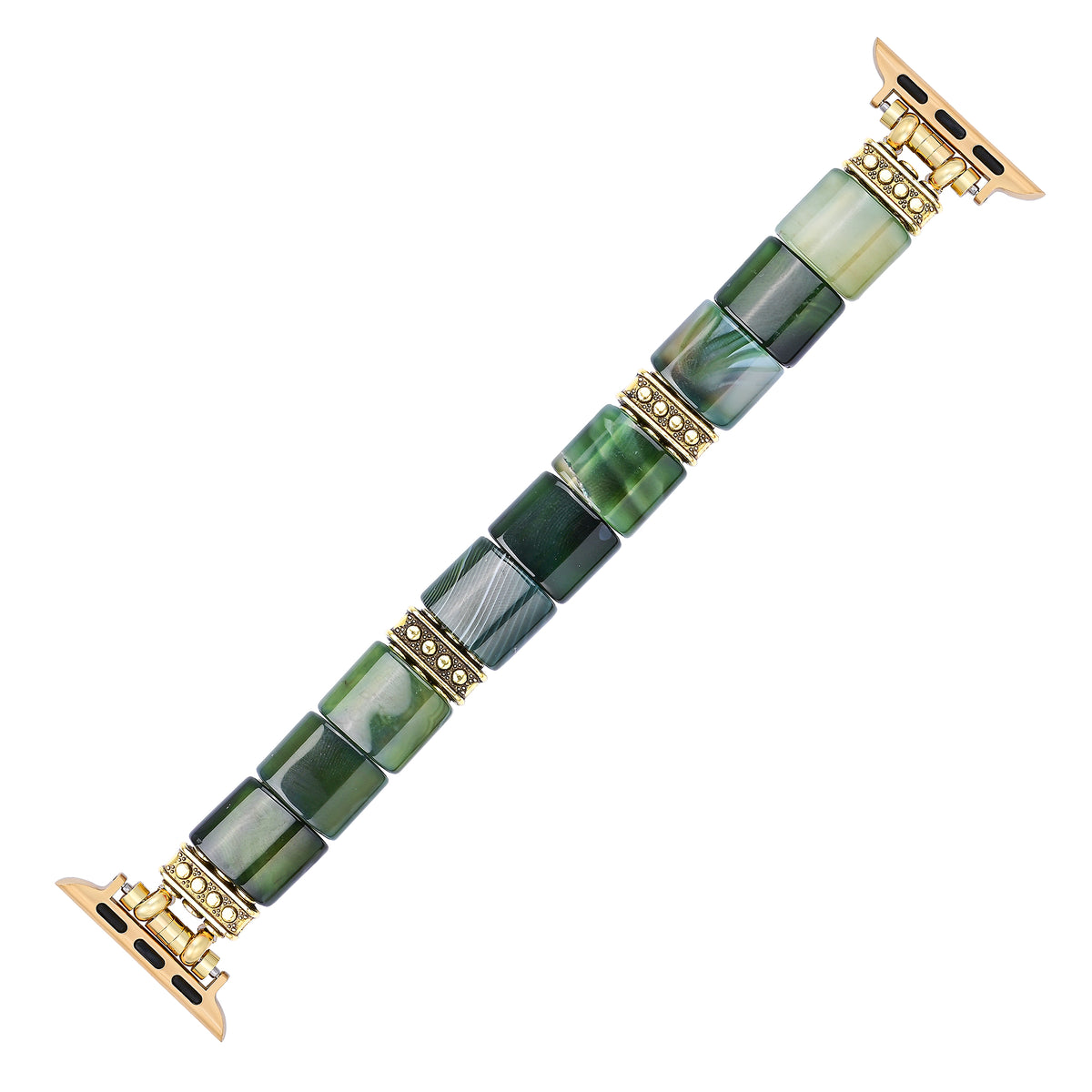 Bracelet extensible en agate sérénité evergreen pour Apple Watch