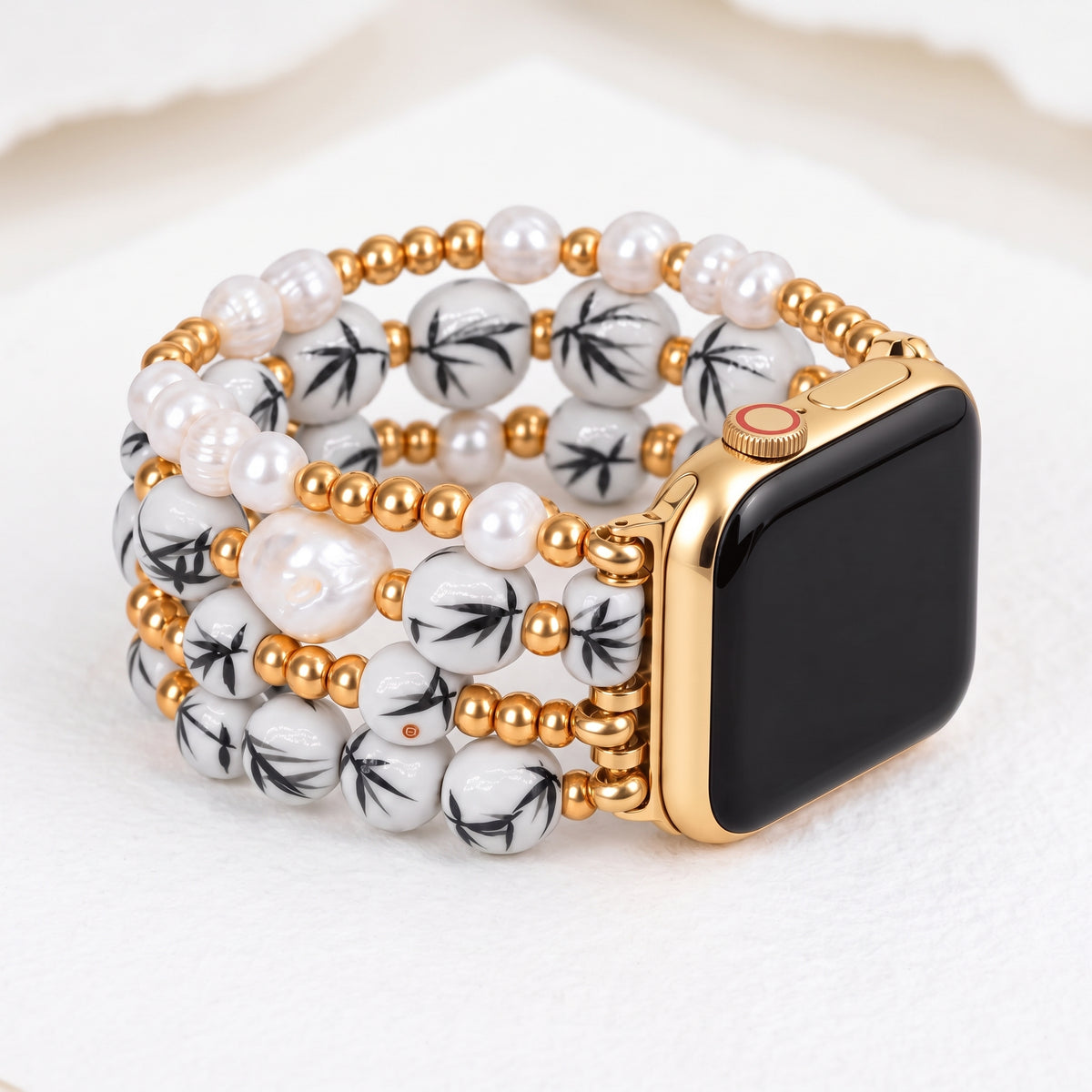 Porcelain-Garten-Bambusnebel-Armband für die Apple Watch