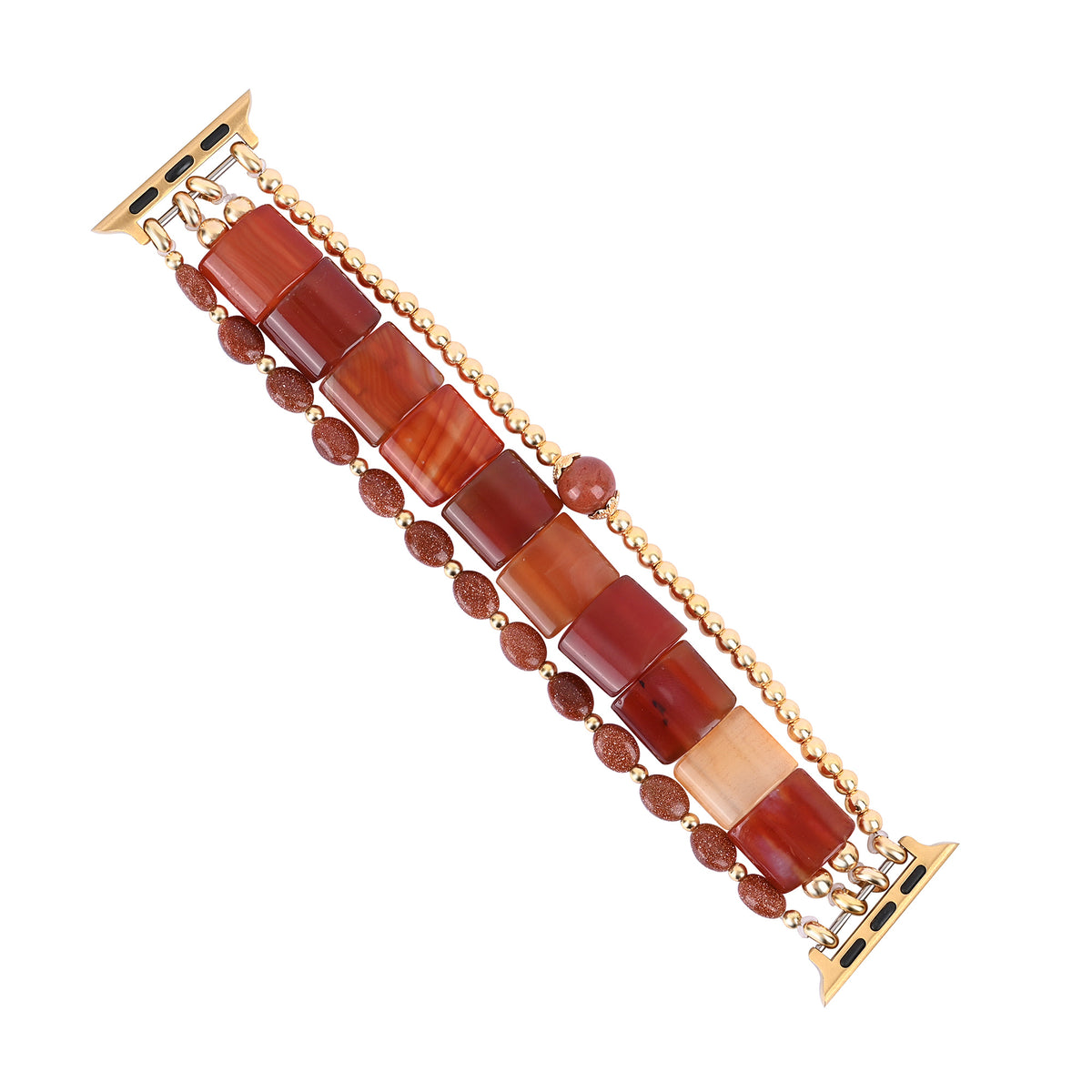 Bracelet extensible Apple Watch en cornaline couleur flamme du désert