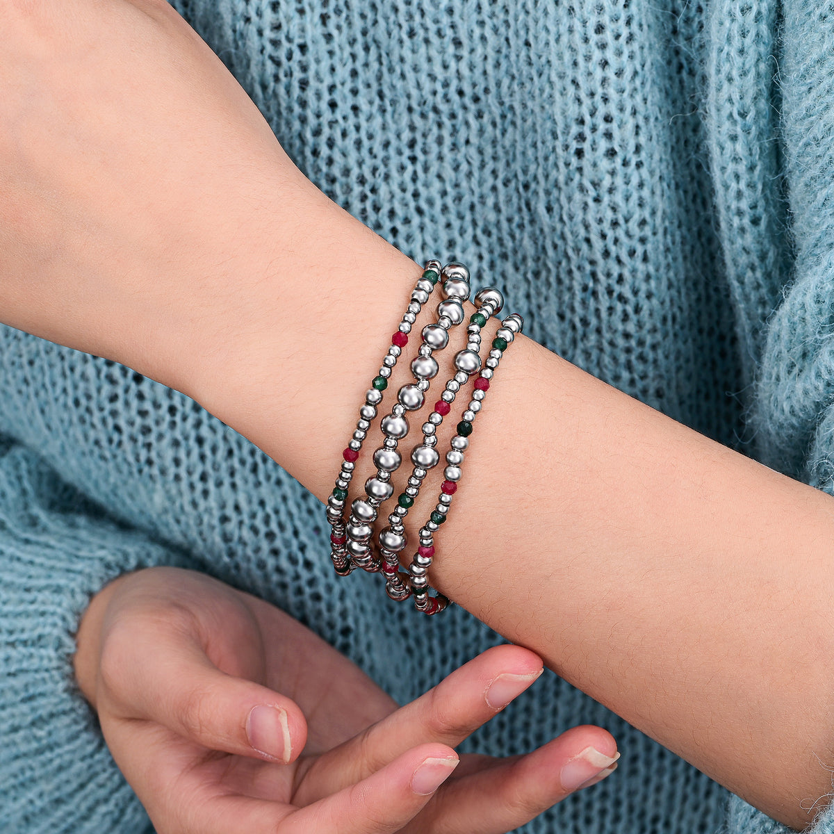 Weihnachts-Silber-Magie-Armband-Set