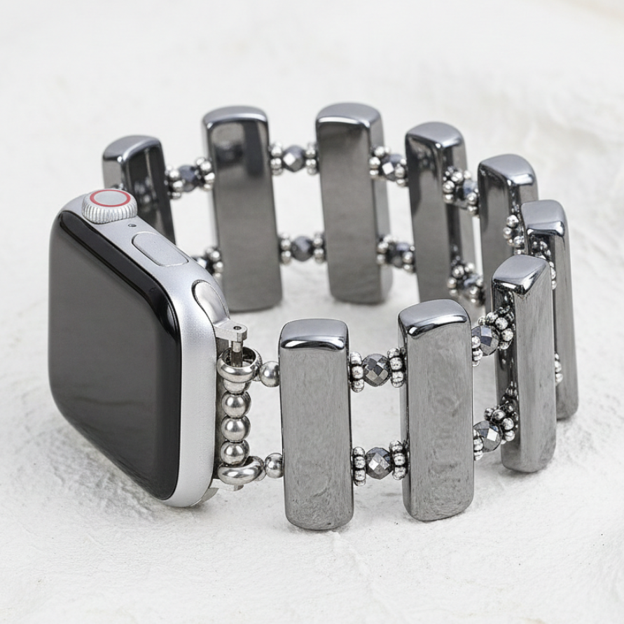 Platin-Eklipse dehnbares Apple Watch Armband