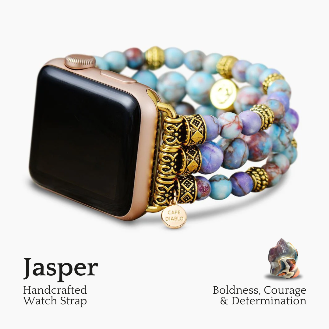 Friedliches Jasper Stretch Apple Watch Armband