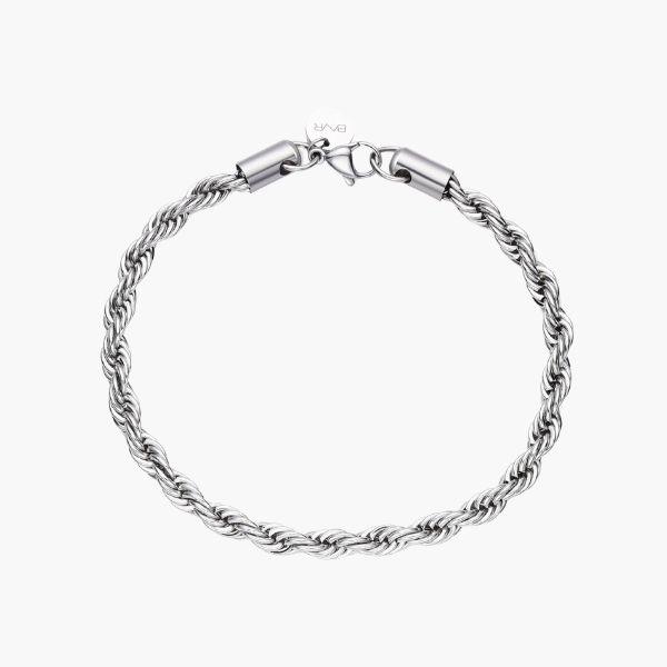 Bracelet en corde (Argent) 5mm