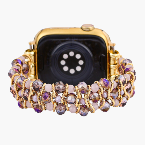 Golden Serenity Edelstein Geflochtenes Apple Watch Armband