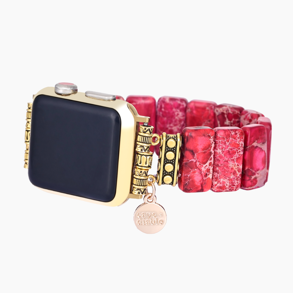 Scarlet Tibetan Jasper Stretch Apple Watch Armband