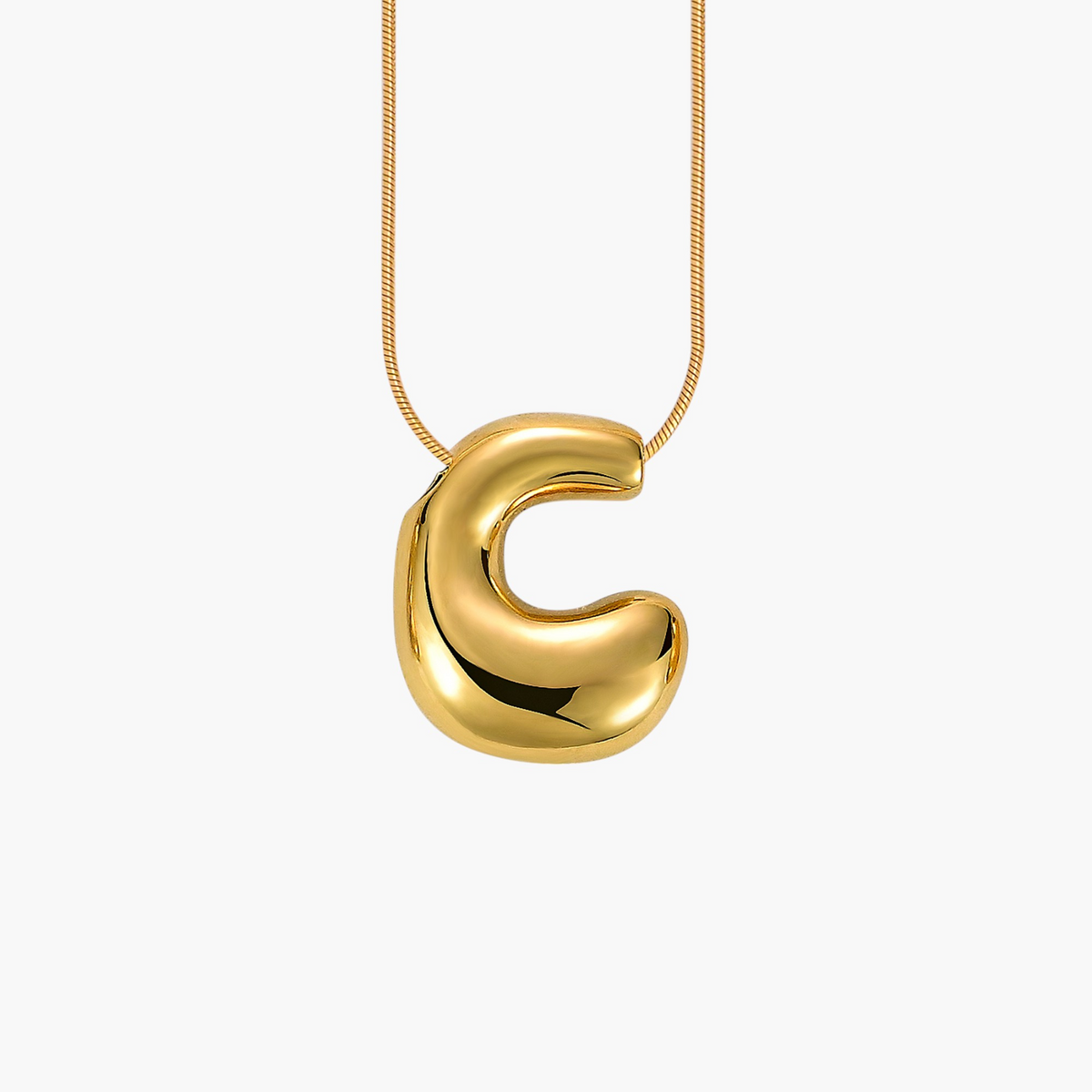 Collier initial lettre bulle éclat doré
