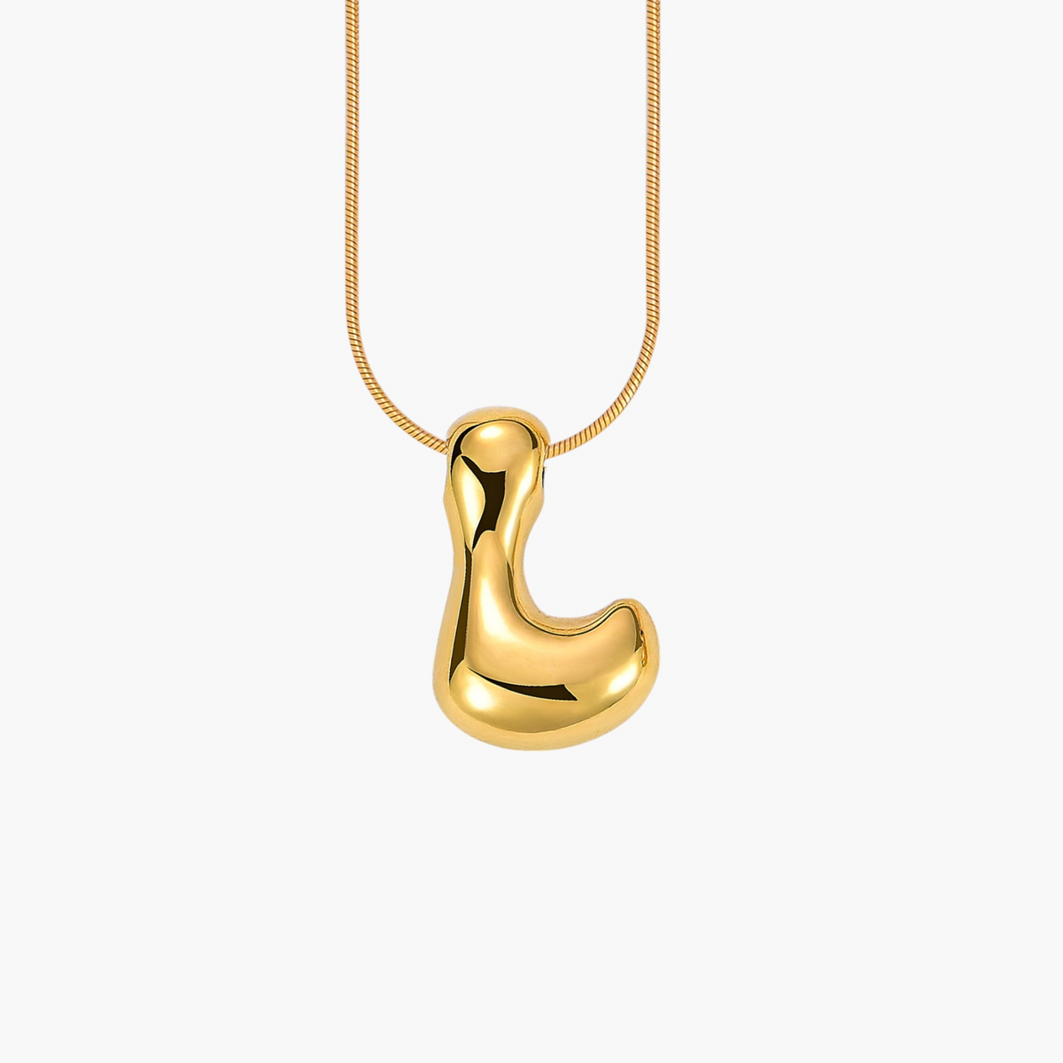 Collier initial lettre bulle éclat doré