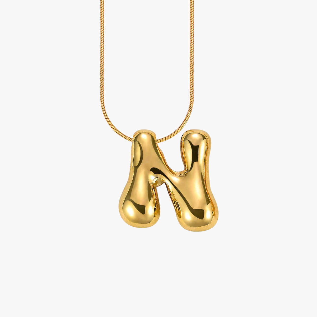 Collier initial lettre bulle éclat doré