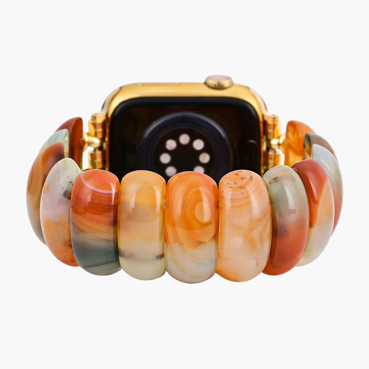 Golden Dusk Achat Stretch Apple Watch Armband