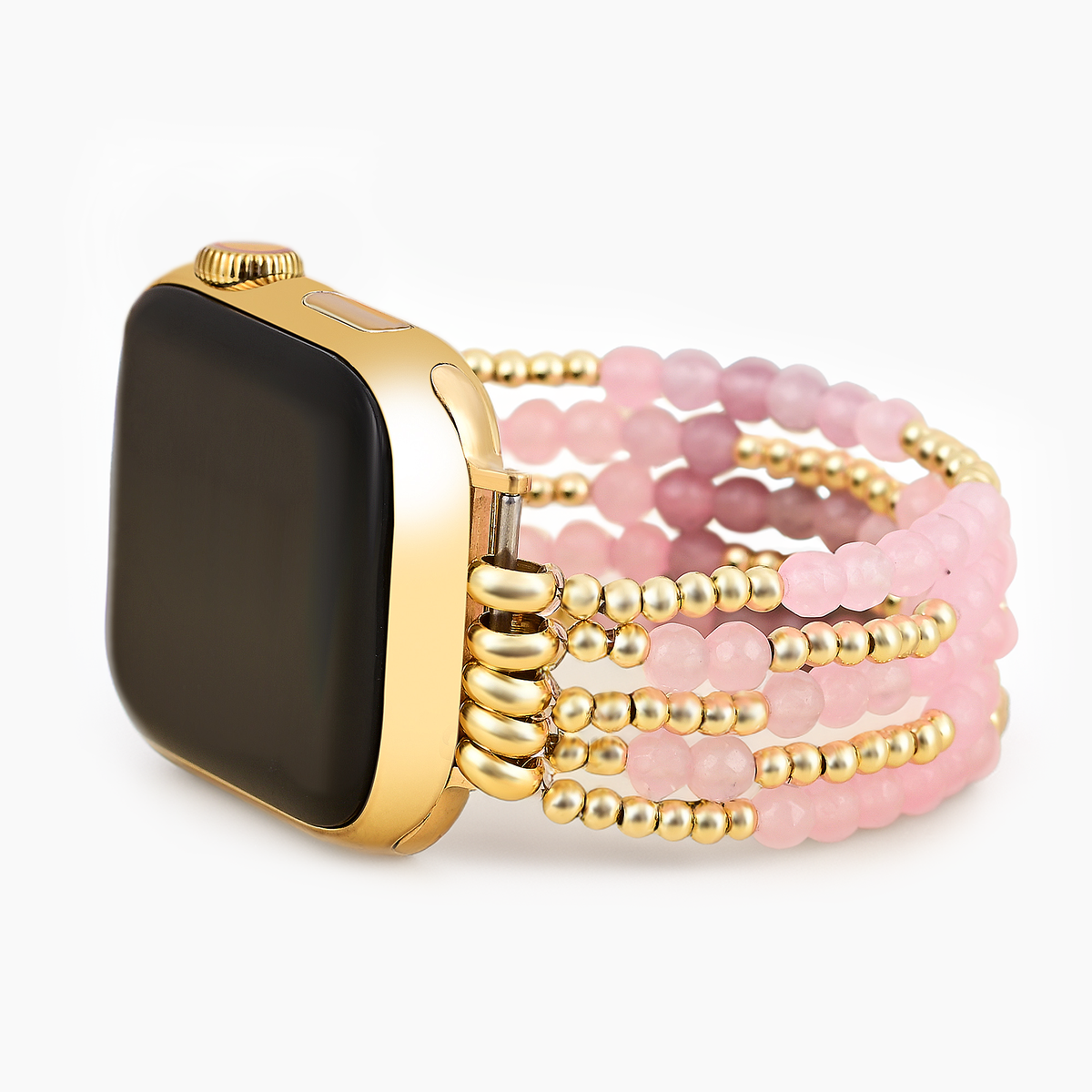 Rosequarz-Strahlkraft Stretch Apple Watch Armband