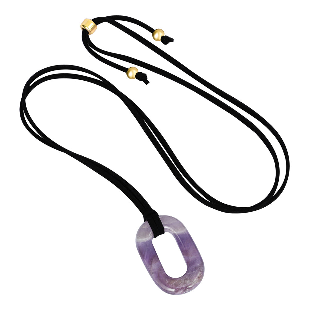 Wildleder Amethyst Gelassenheit Halskette