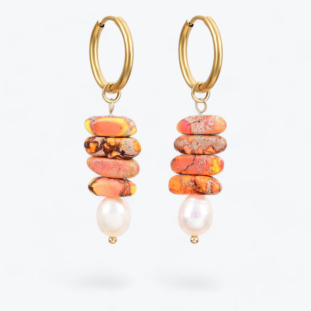 Ocean Bliss Perlen- & Aventurin-Jaspis-Hoop-Ohrringe