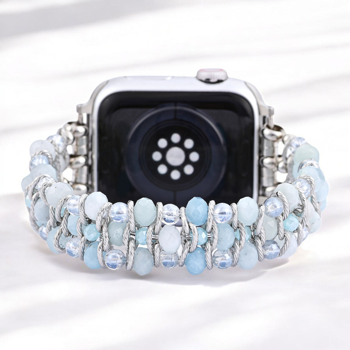 Aquamarin Saphir Geflochtenes Apple Watch Armband