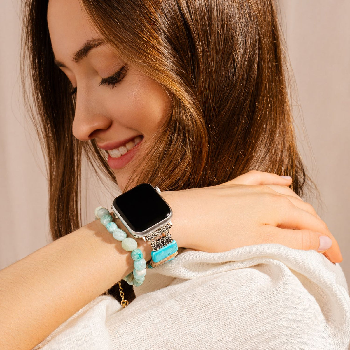 Bracelet extensible Coastal Turquoise pour Apple Watch