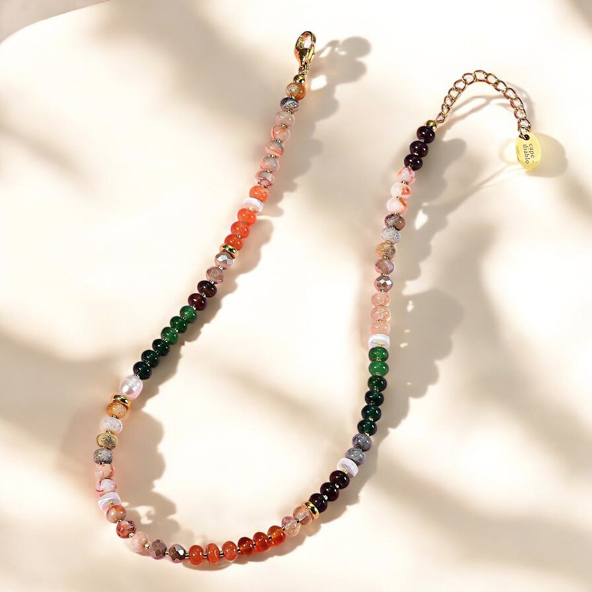 Korallen-Naturstein-Halskette
