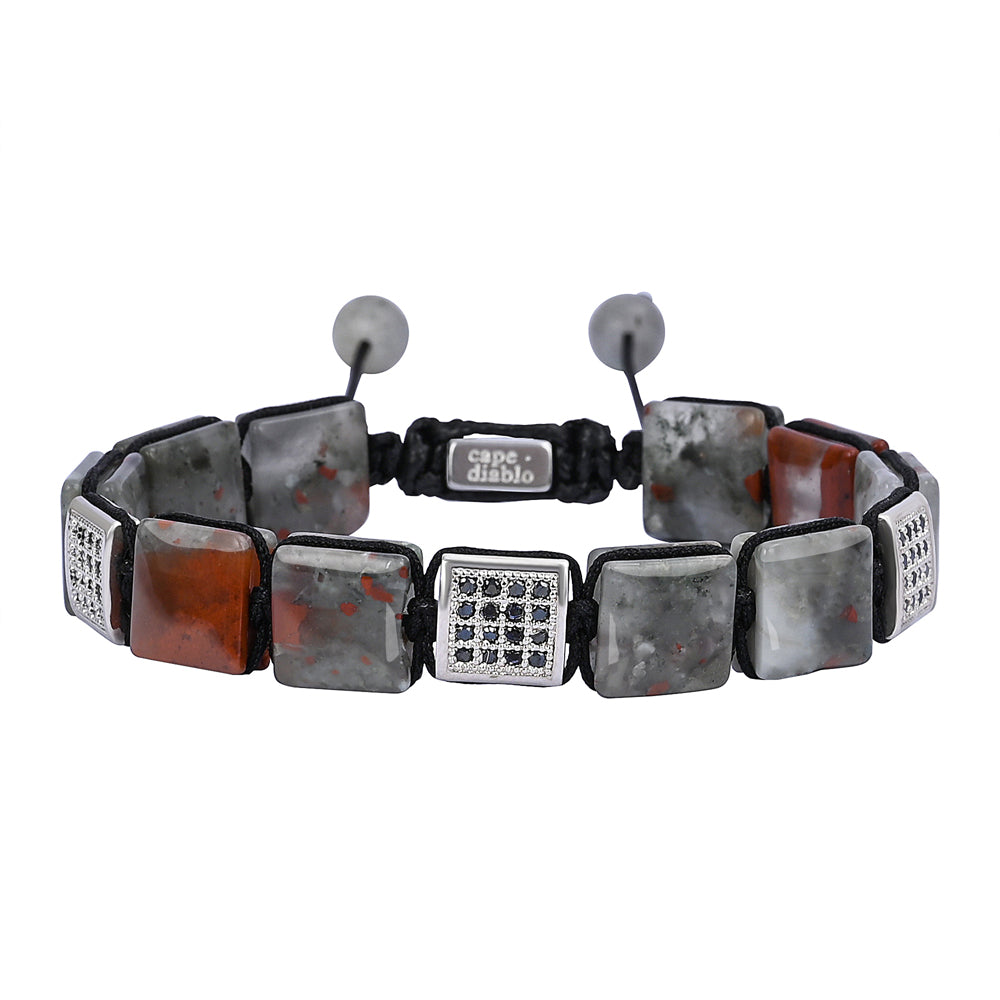 Bracelet africain en pierre de sang pour homme