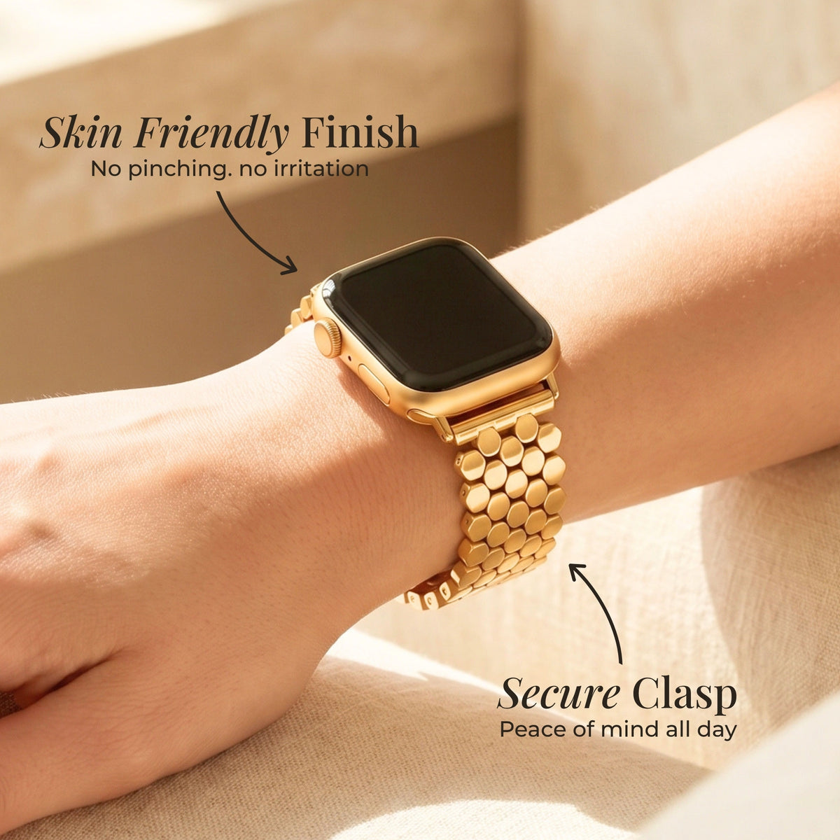Goldenes Honigwaben Luxus Apple Watch Armband