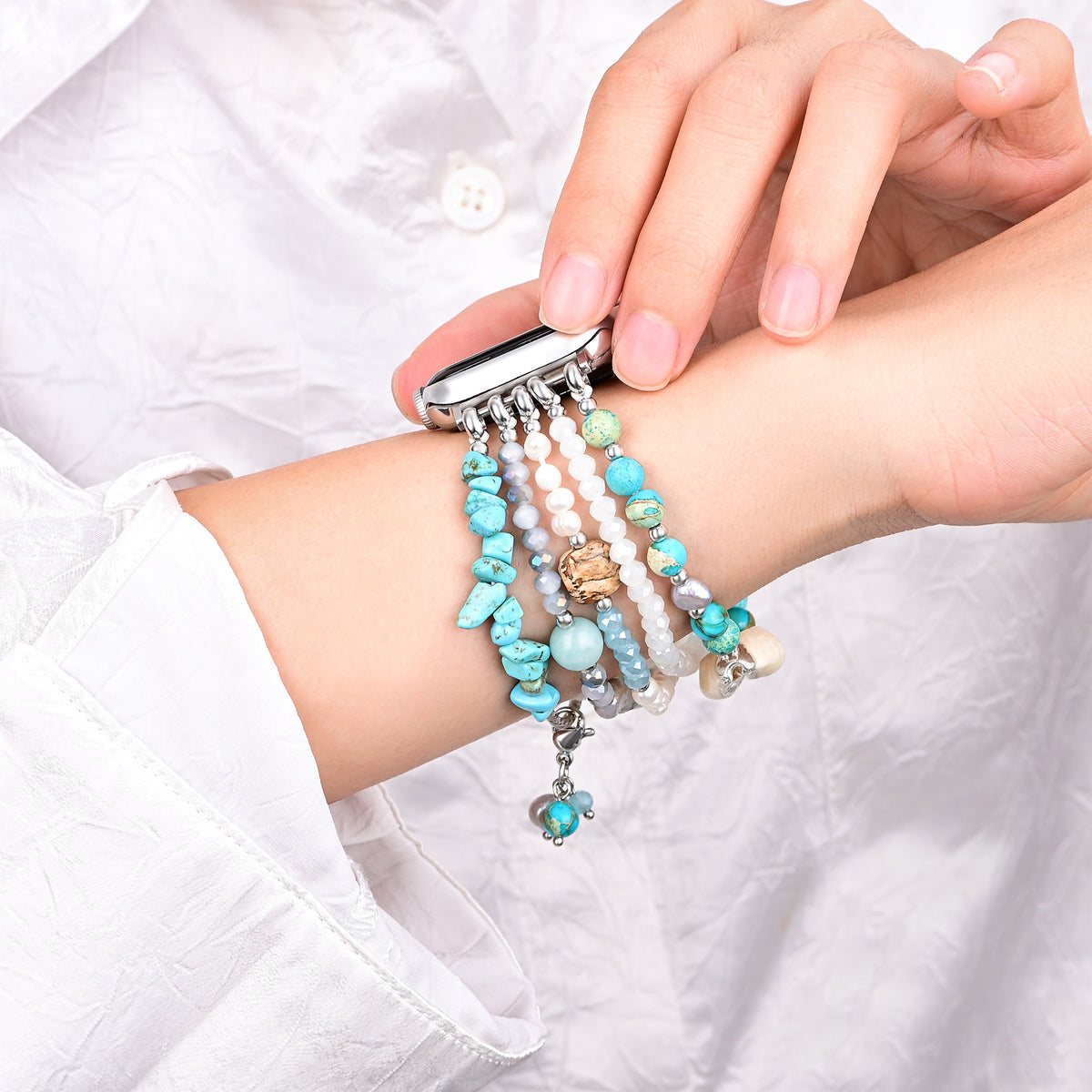 Intensives Jasper Glimmer Stretch Apple Watch Armband