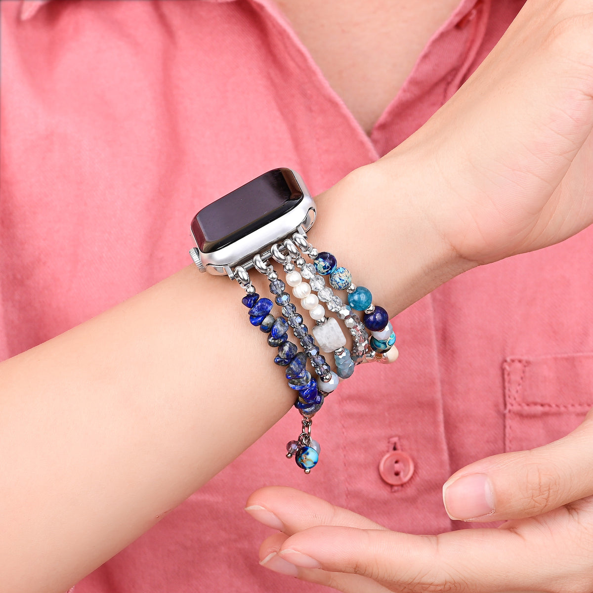 Intensives Jasper Glimmer Stretch Apple Watch Armband