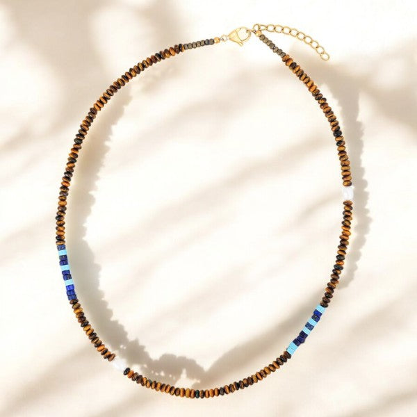 Herren Kobalt Erde Halskette