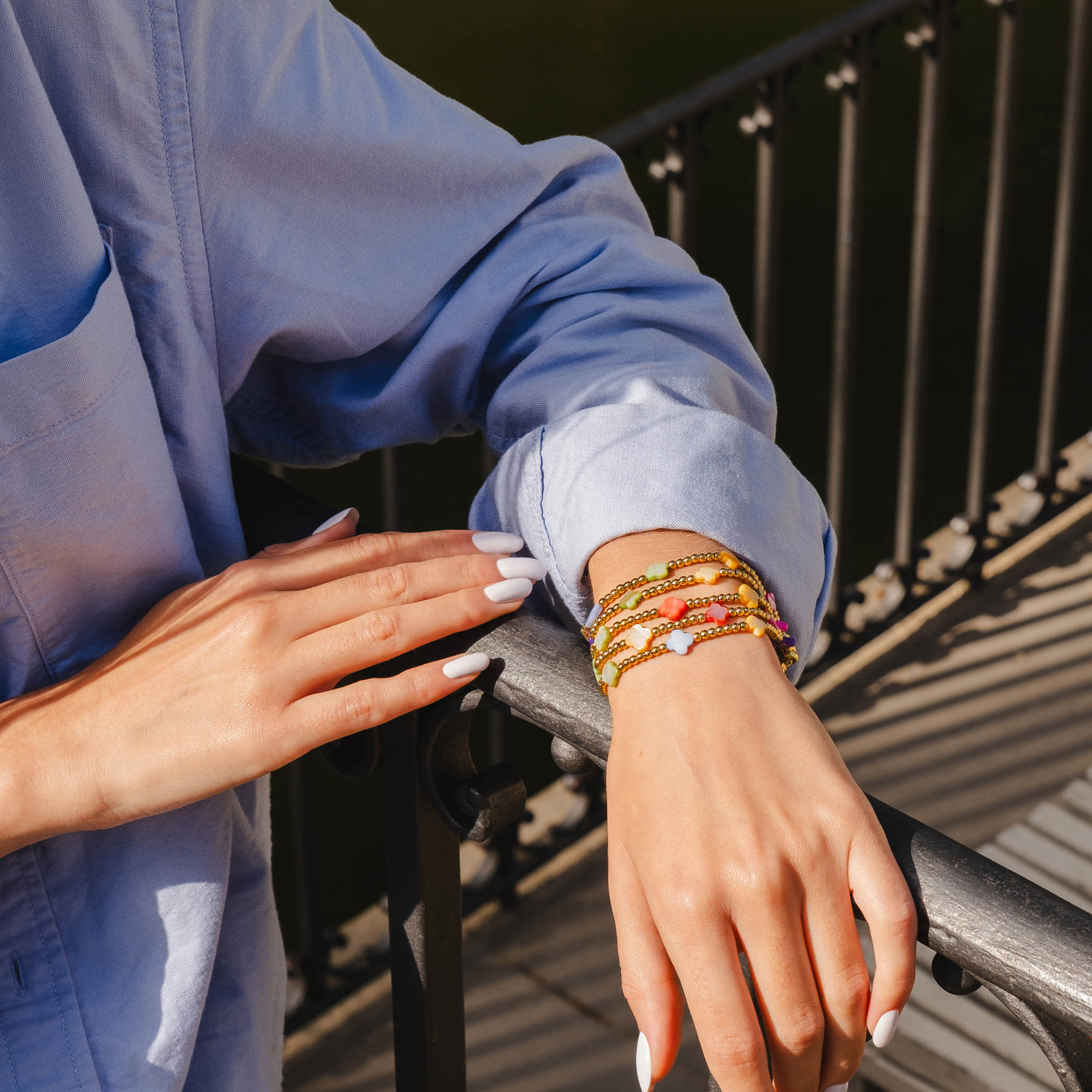 Chakra Kleeblatt Armband Set