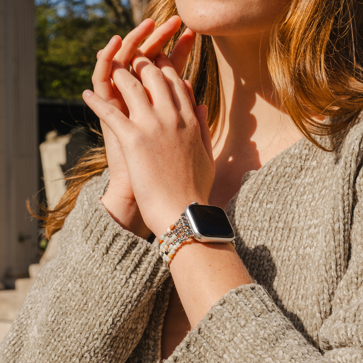 Amazonit Brillanz Stretch Apple Watch Armband