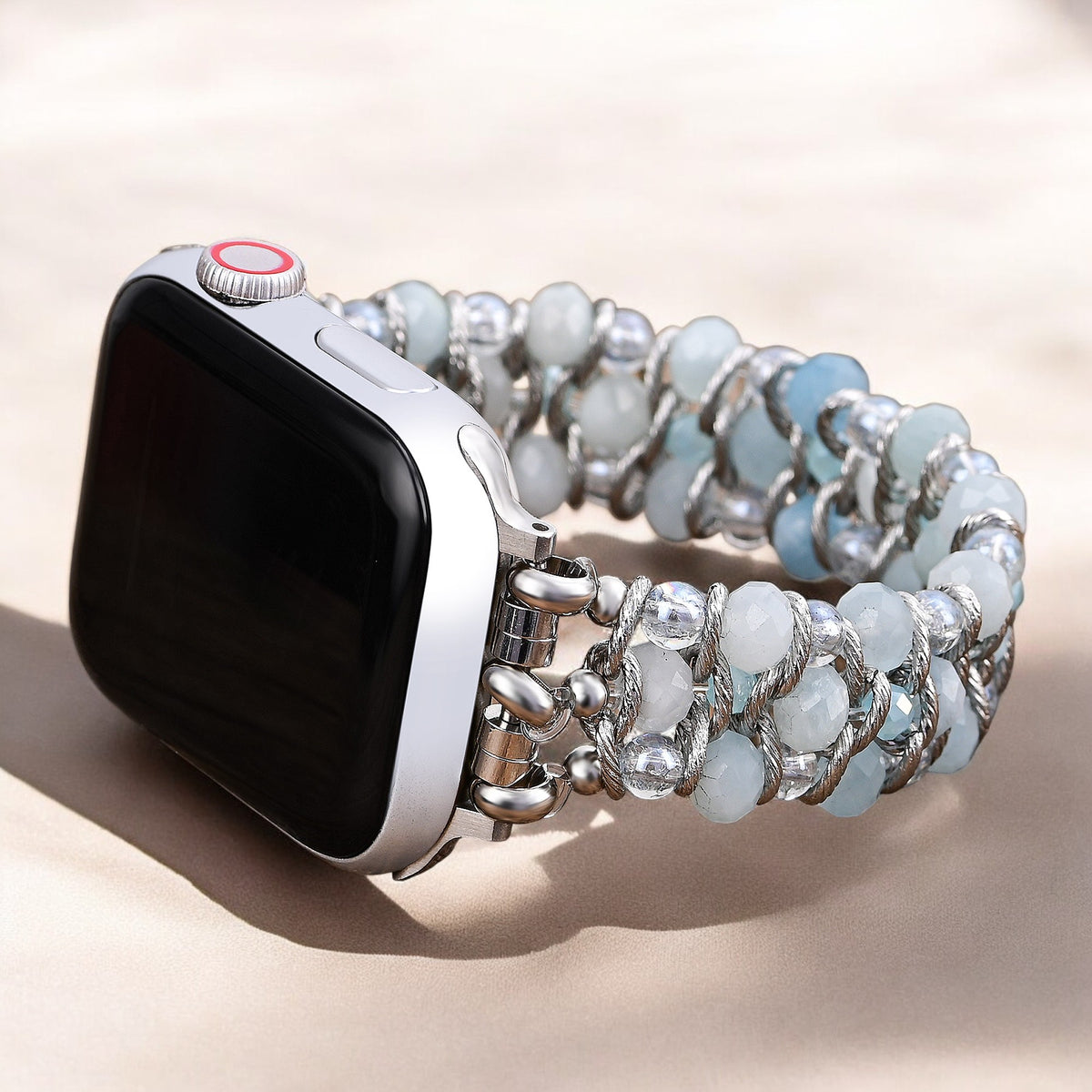 Aquamarin Saphir Geflochtenes Apple Watch Armband