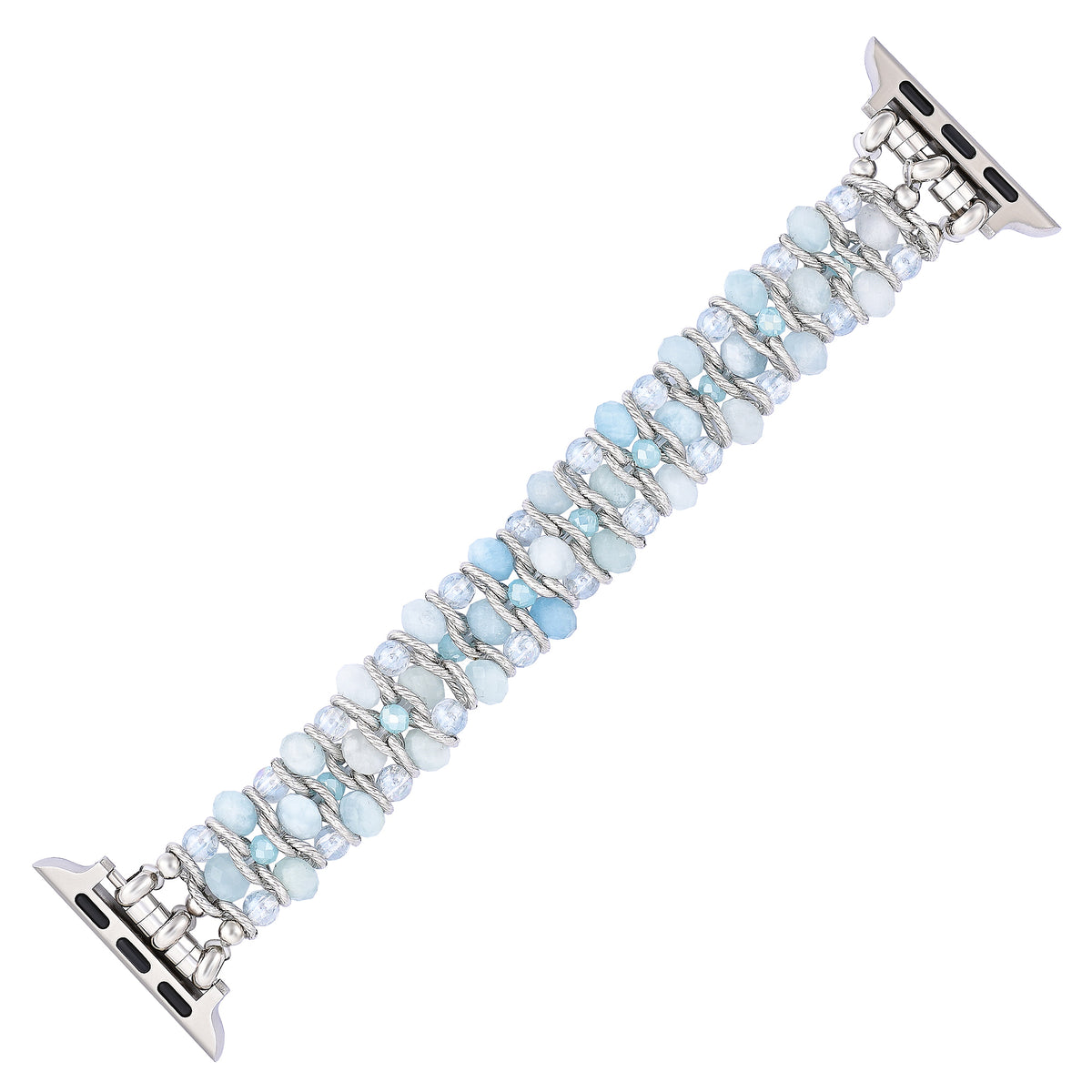 Aquamarin Saphir Geflochtenes Apple Watch Armband