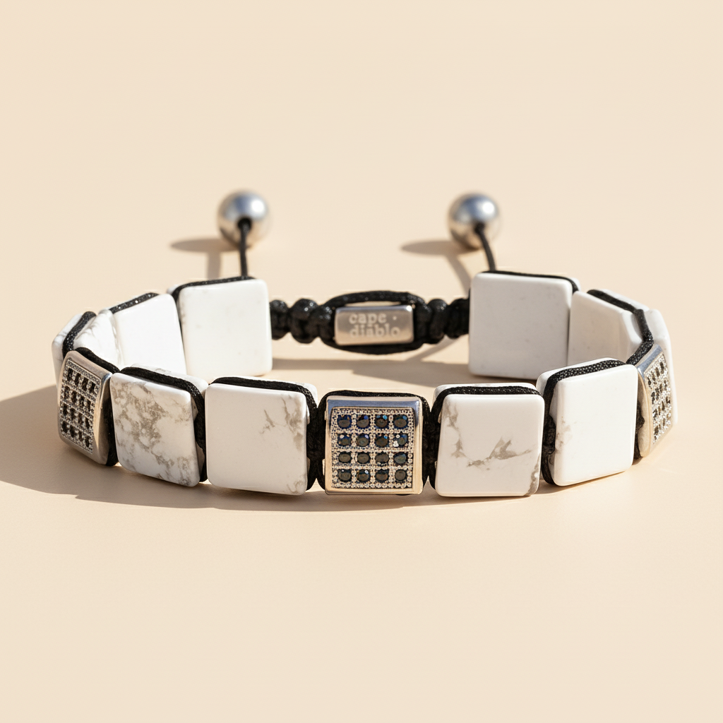 Bracelet blanc turquoise pour homme