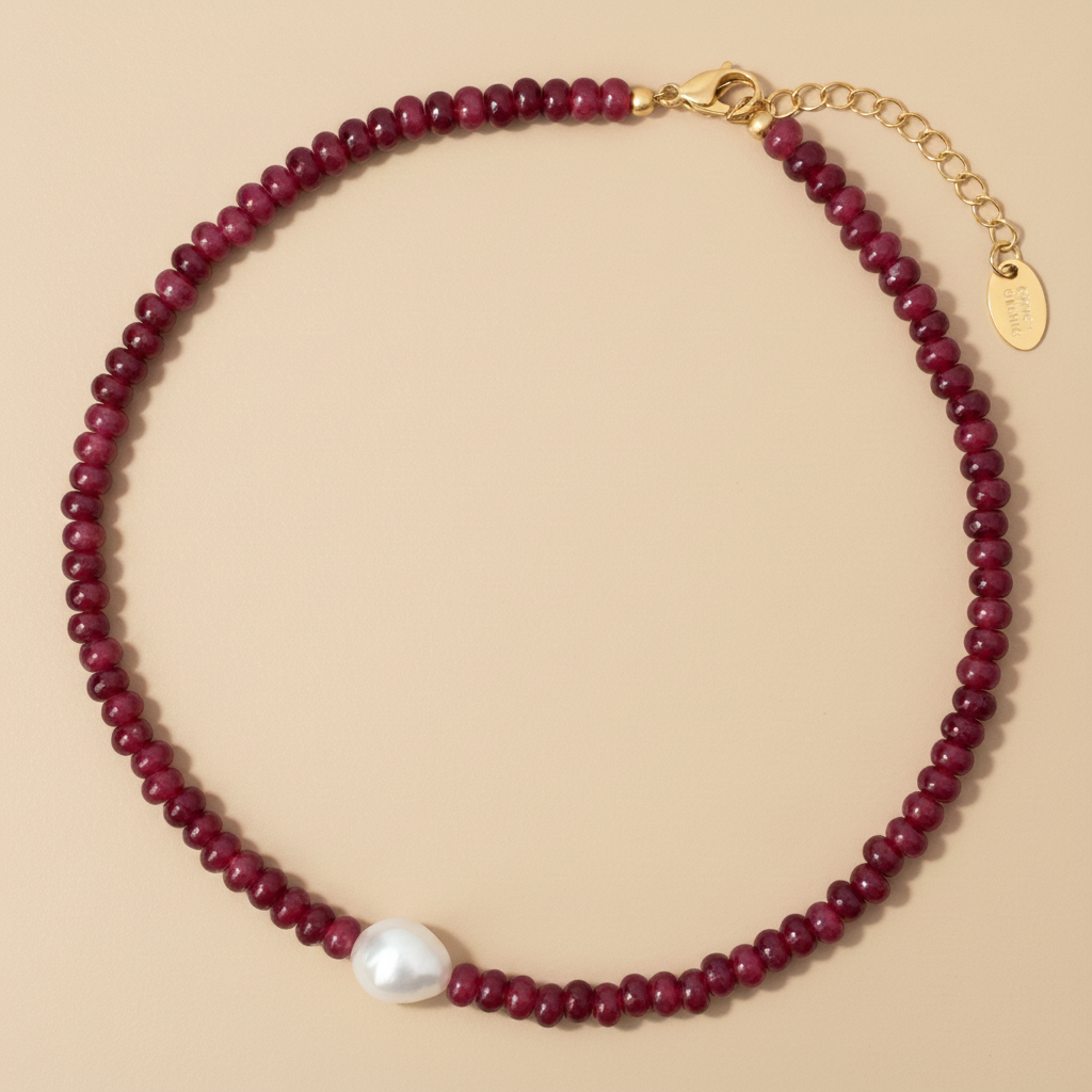 Jade Perlen Harmonie Halskette