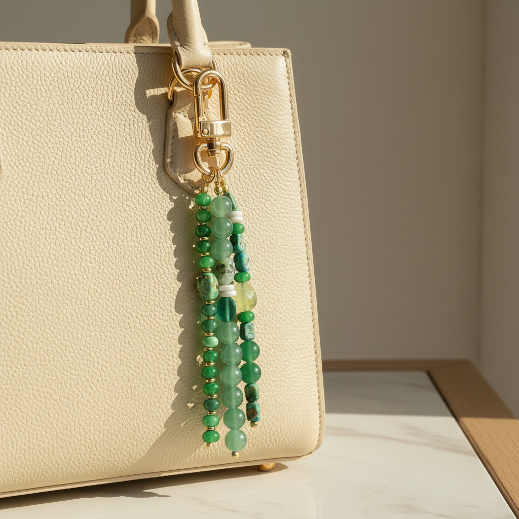 Grüner Aventurin Harmonie Taschenanhänger