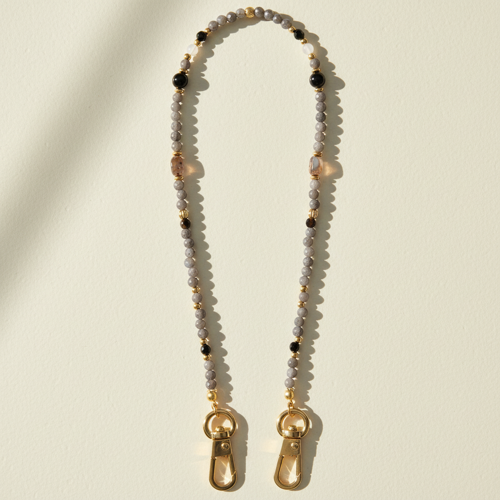 Chaîne de téléphone d'équilibre en agate grise