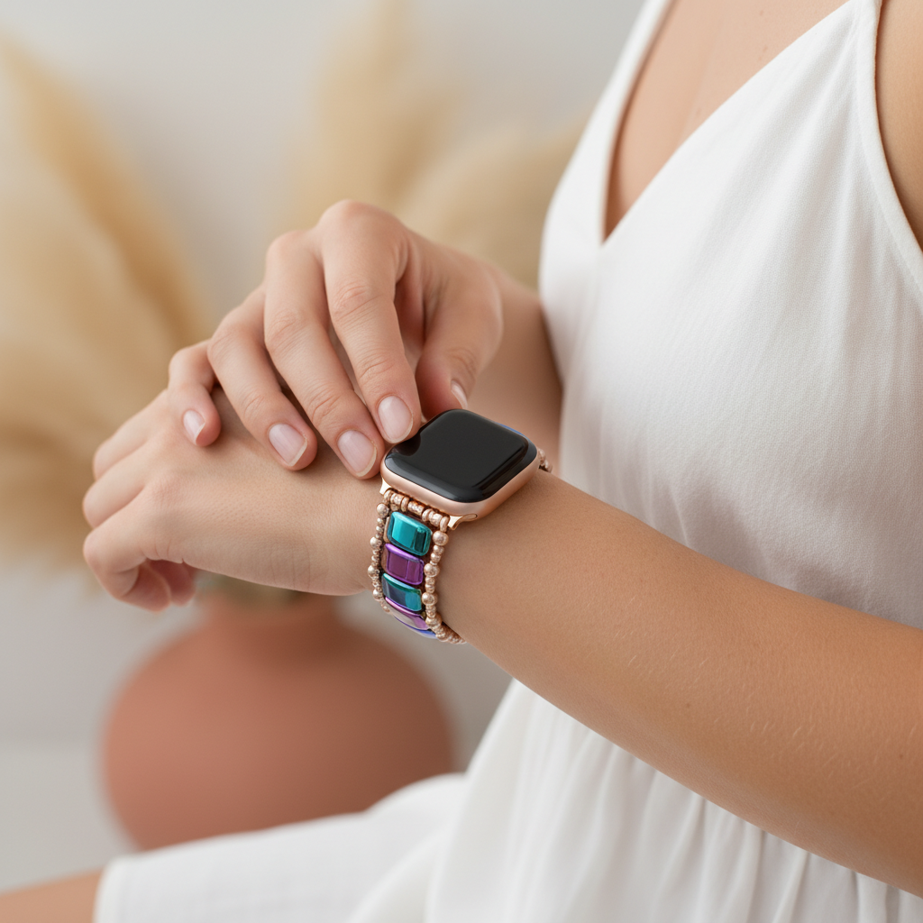 Rosige Euphorie Dehnbares Apple Watch Armband