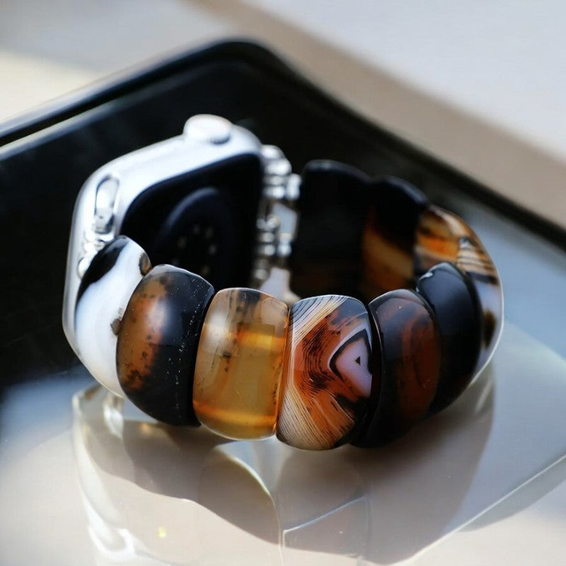 Bracelet extensible Bohemian Onyx Elegance pour Apple Watch