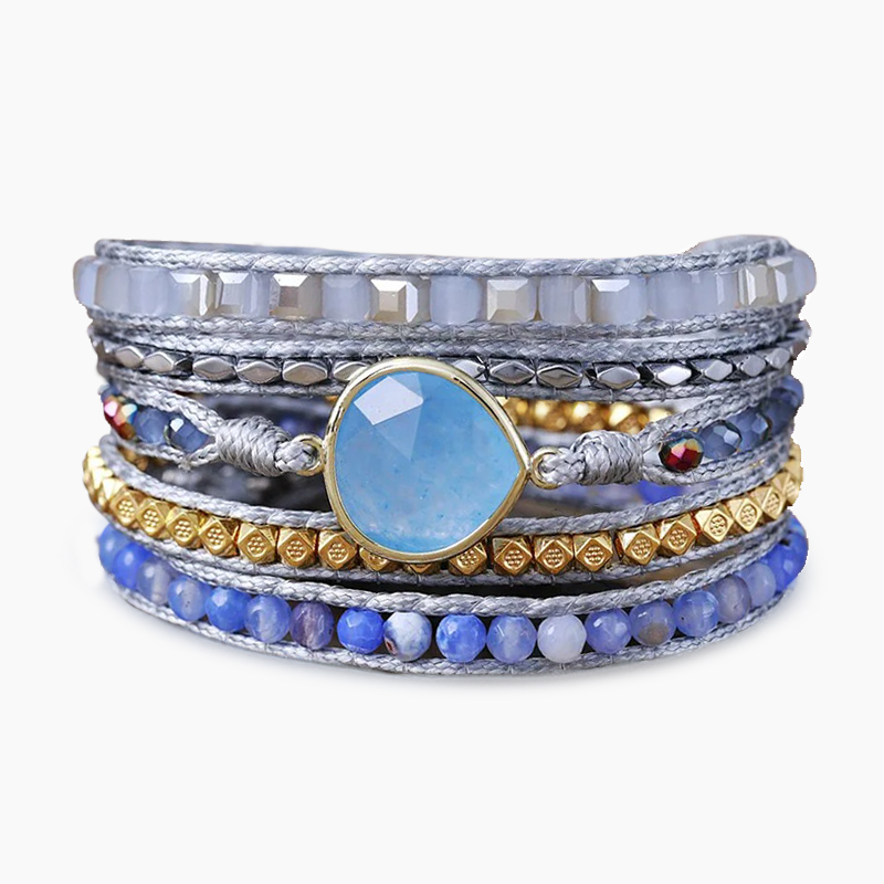 Sky Agate Strahlen Wickelarmband