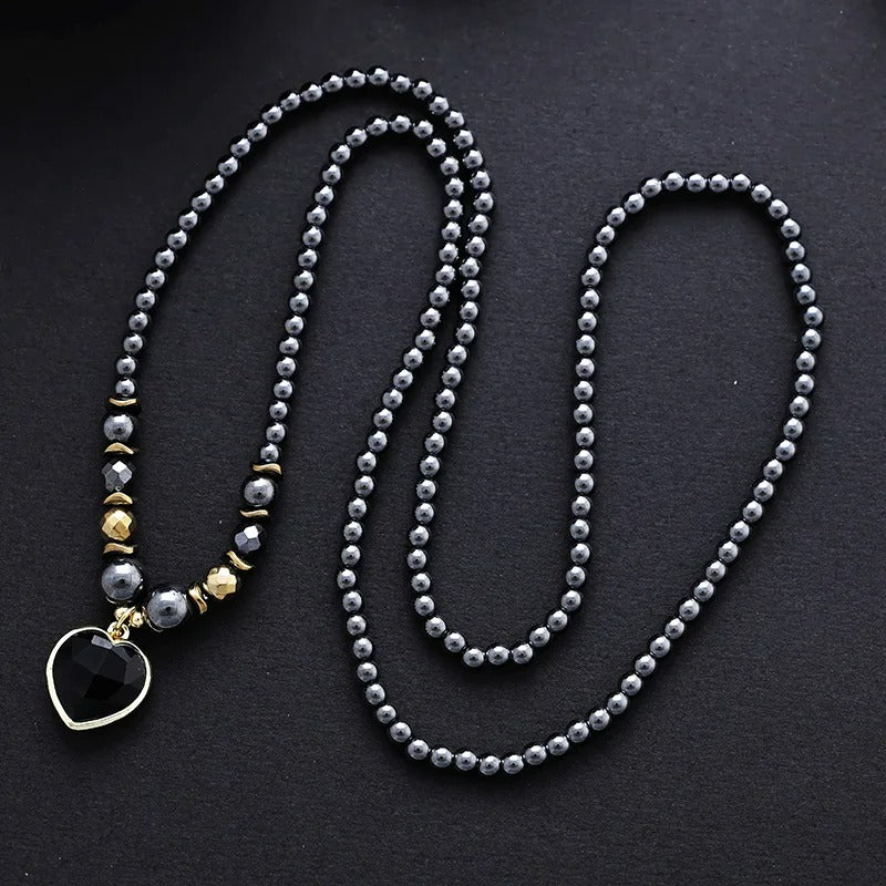 Intensive Hämatit-Harmonie-Halskette