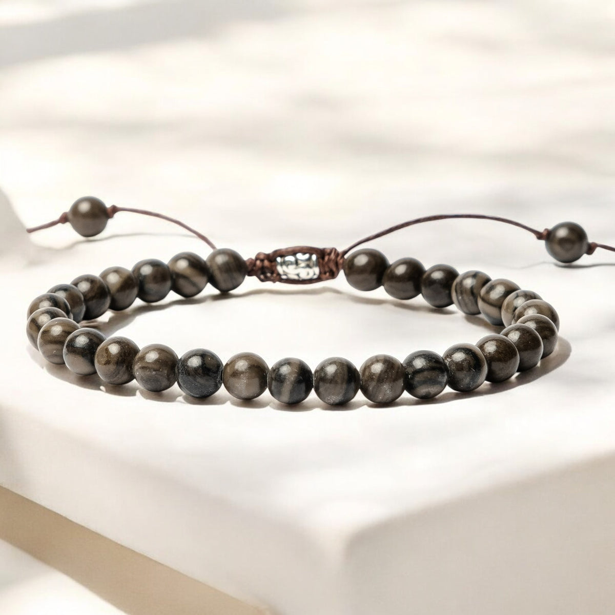 Herrenarmband aus schwarzem Jaspis