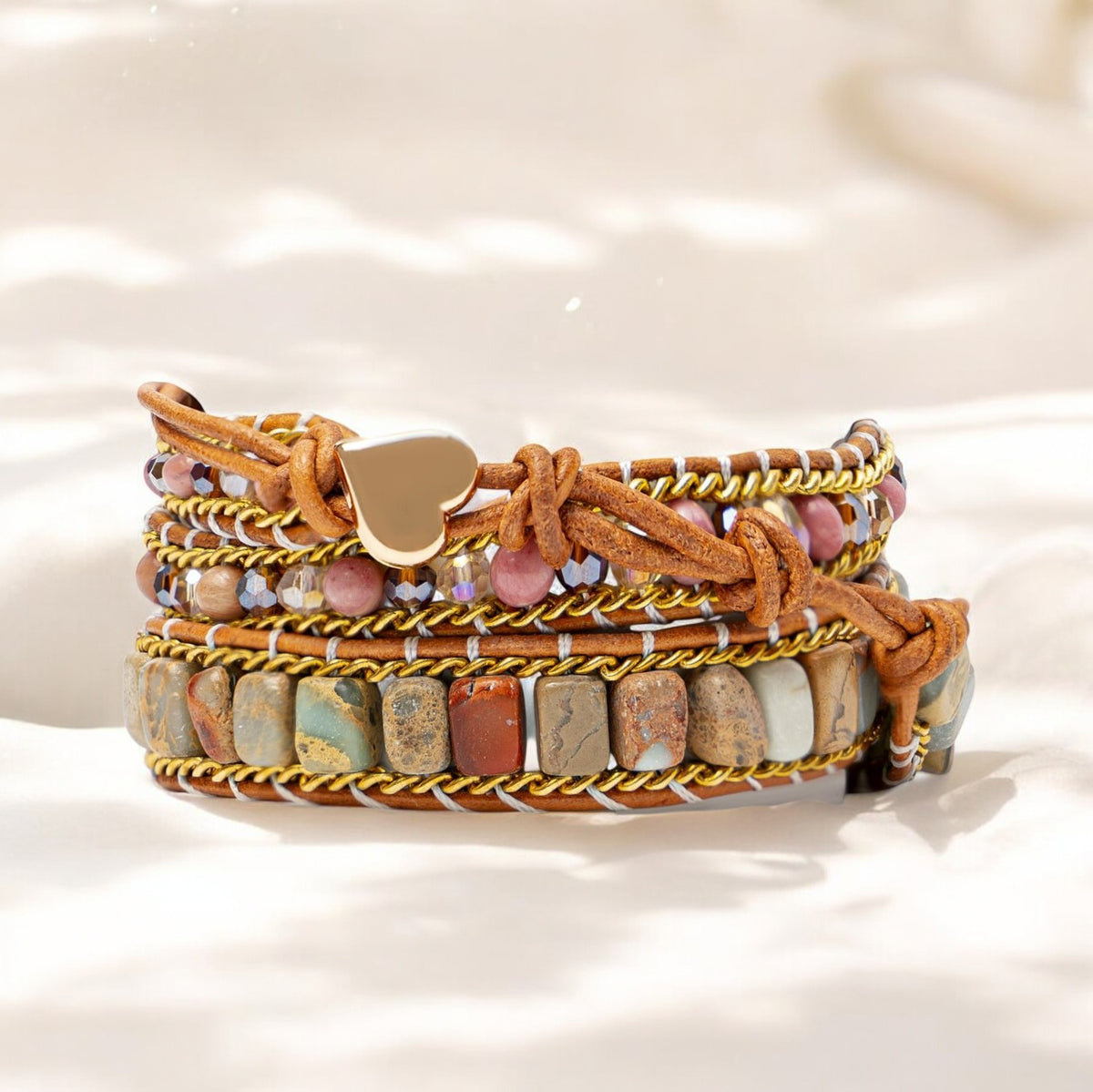 Rhodonit Liebesschutz Wickelarmband