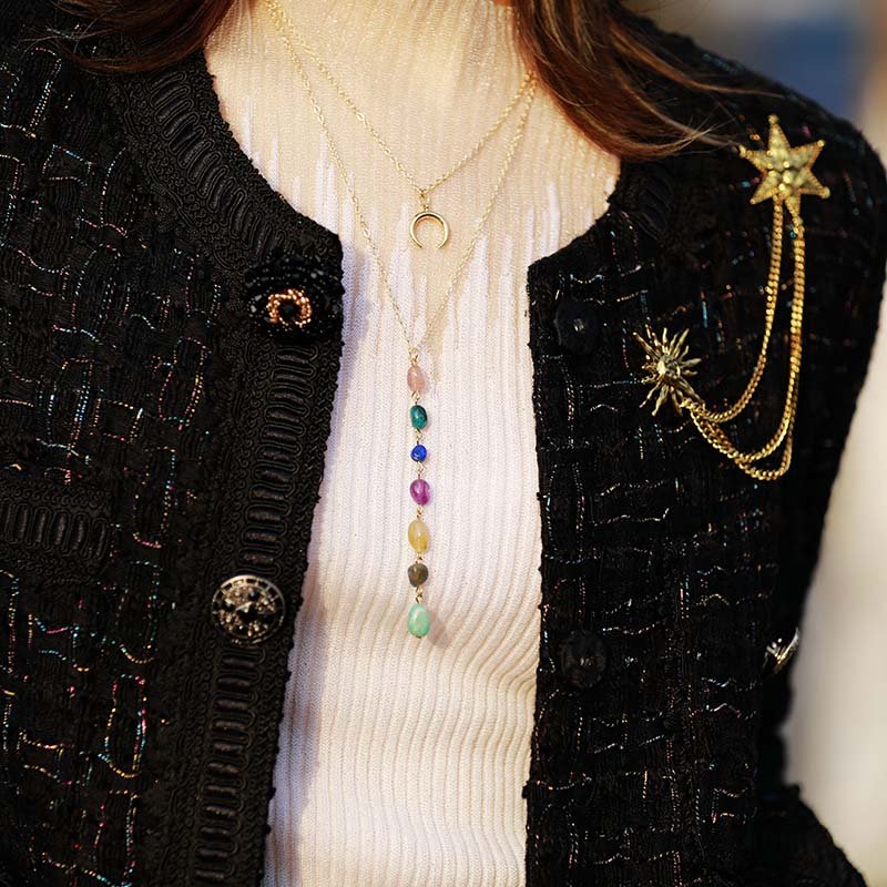 Rain 7 Chakra Heart Gold Chain Necklace - Cape Diablo